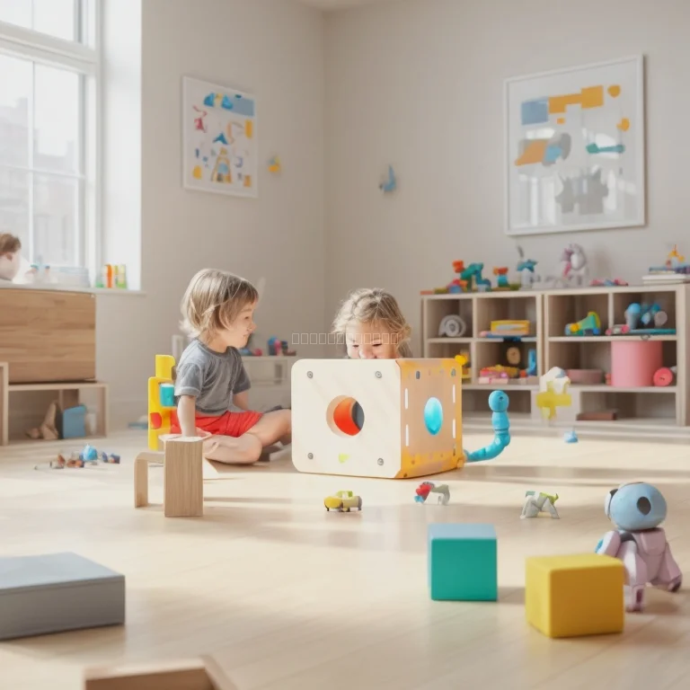 ロボットと遊ぶ子どものイメージ